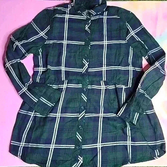 beachlunchlounge Tops - Beachlunchlounge Plaid Button Down Top